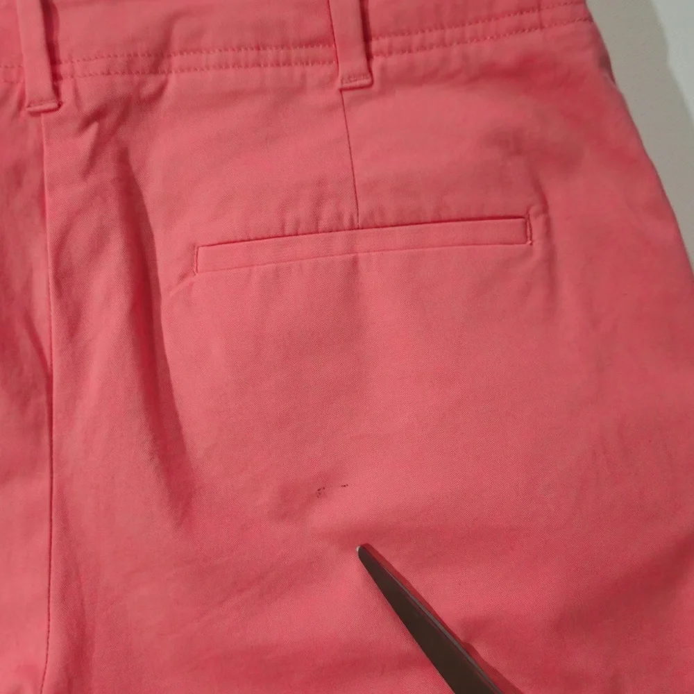 Talbots Shorts Womens 8 Coral Chino Flat Front Slash Pockets Zip - Picture 6 of 6